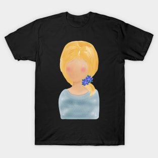 Watercolor Painted Flower Girl With Yellow Hair | Art by Cherie (c)2021 T-Shirt